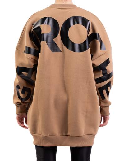 Sudadera maxi Gavroche Paris modelo D805 Marrón con logo en la espalda