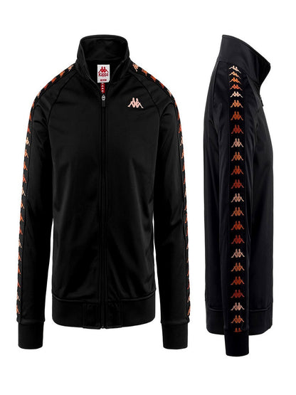 Sudadera Kappa de tricot cepillado. Puños acanalados, cierre frontal con cremallera y banda con el logotipo grabado a láser.