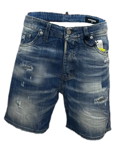 Bermudas G2FIRENZE con rotos y efecto intercambiado, cintura con trabillas para cinturón, cierre de cremallera.