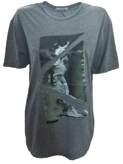 Daniele Alessandrini M7115E7763906 T-shirt with crew neck and short sleeves. Print on the front.