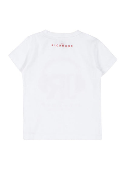 Camiseta John Richmond RIP20082TS con estampado rojo en contraste y logotipo en la espalda