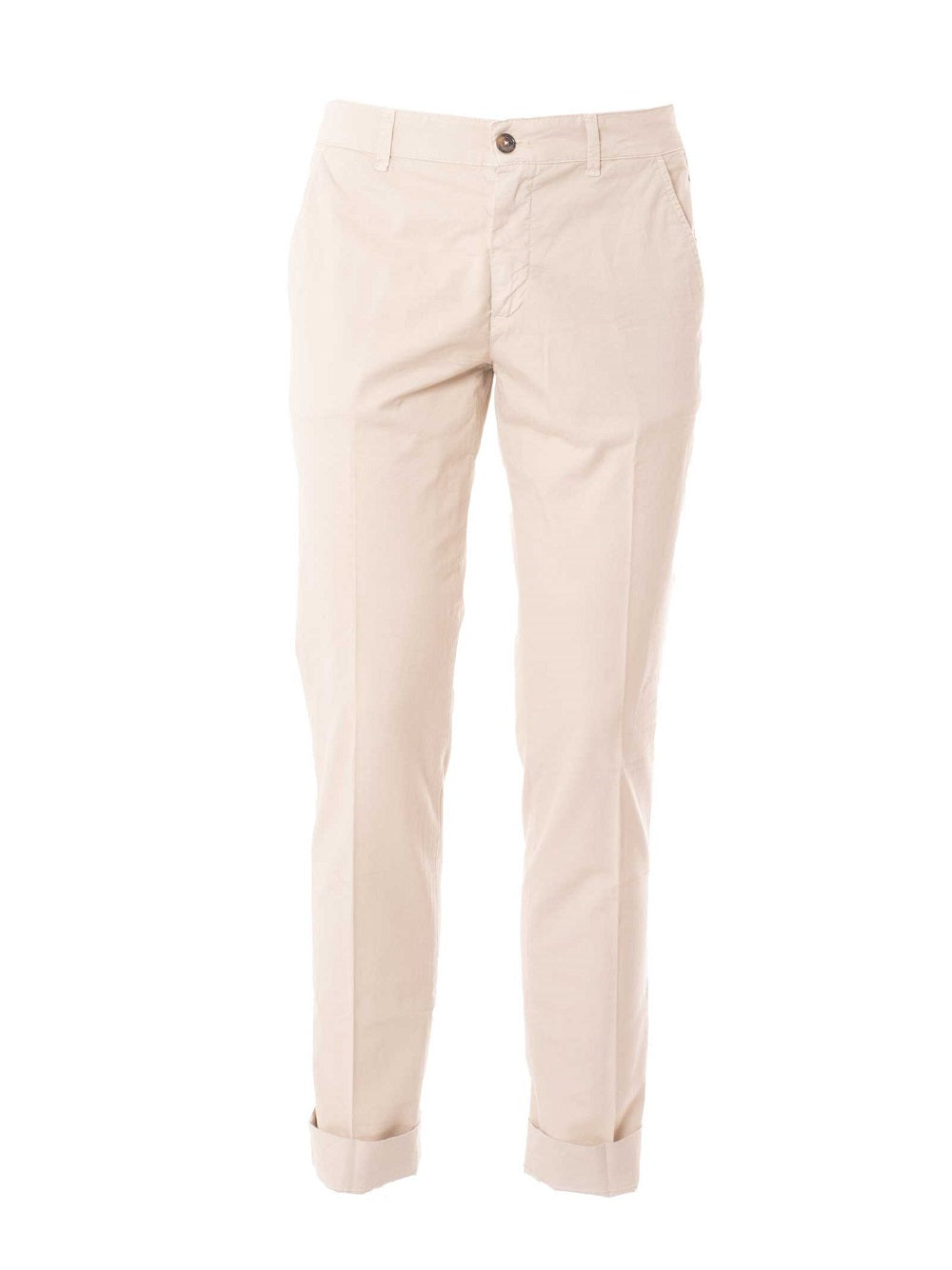 Pantaloni Henry Cotton's beige tinta unita con tasche america frontali e posteriori
