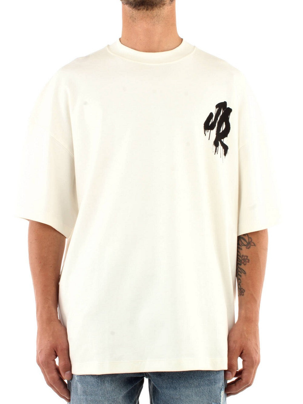 T-shirt John Richmond modello UMP22150TS oversize bianca a manica corta