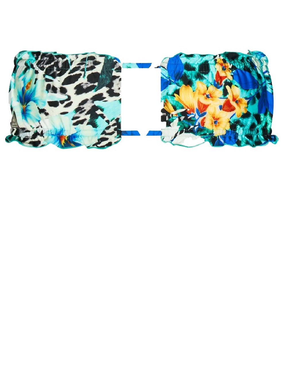 Bikini Guess a fascia modello E2GJ34 MC04R fantasia multicolore a fiori con logo