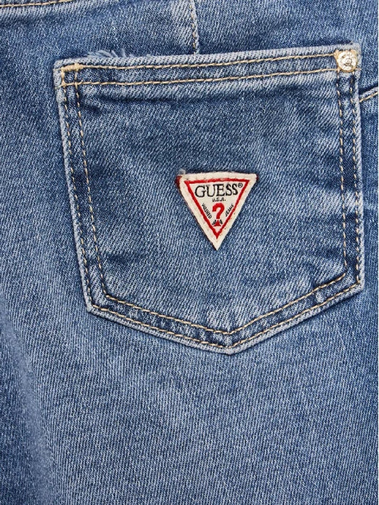 Jeans Guess modello J2RA11 D4GV0 cinque tasche, skinny con logo, chiusura zip e bottoni Guess J2RA11D4GV0  BLU