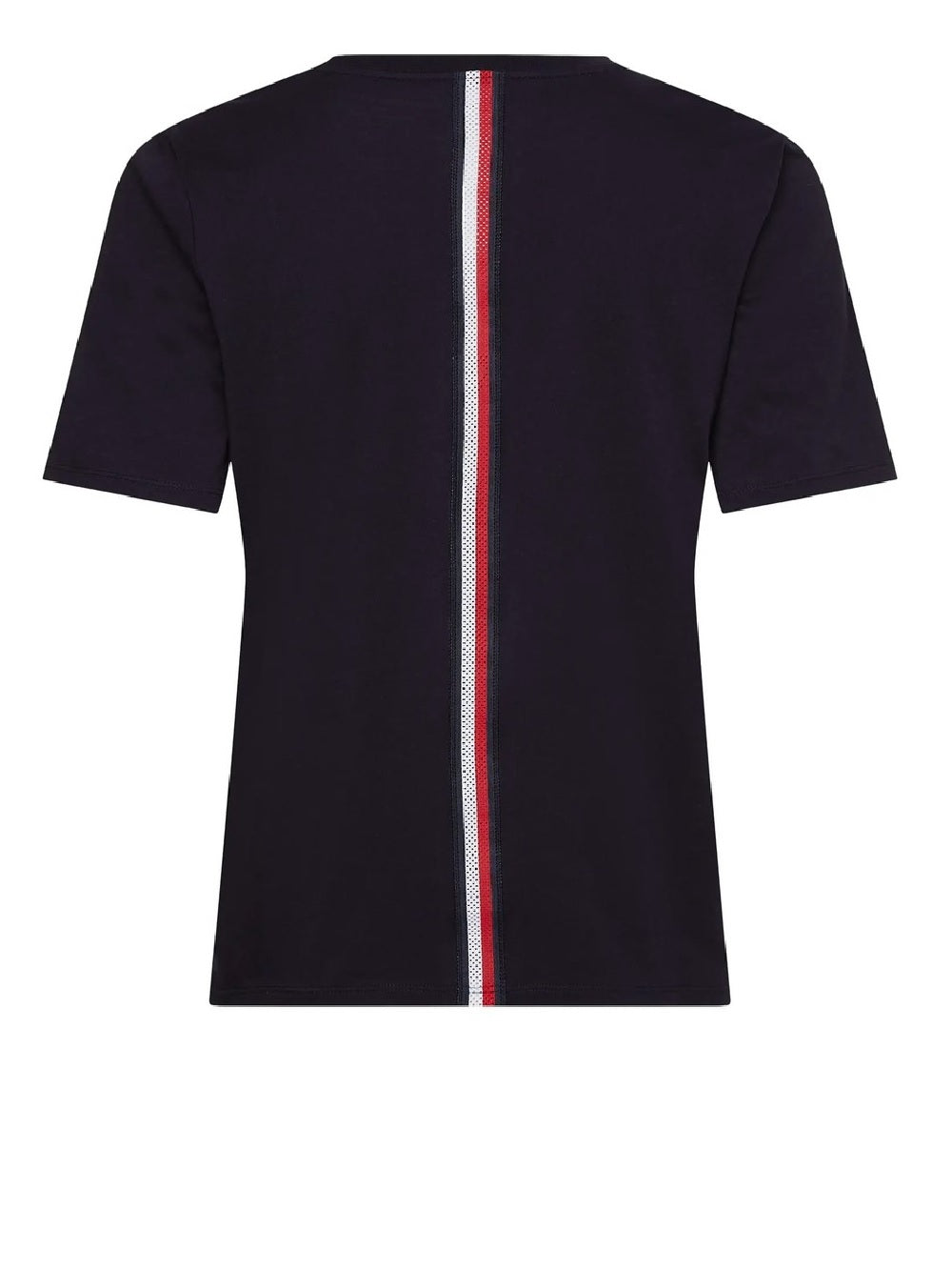 T-shirt Tommy Hilfiger modello S10S101478 con il logo del marchio ricamato al petto e bandiera a fascia nelle spalle.