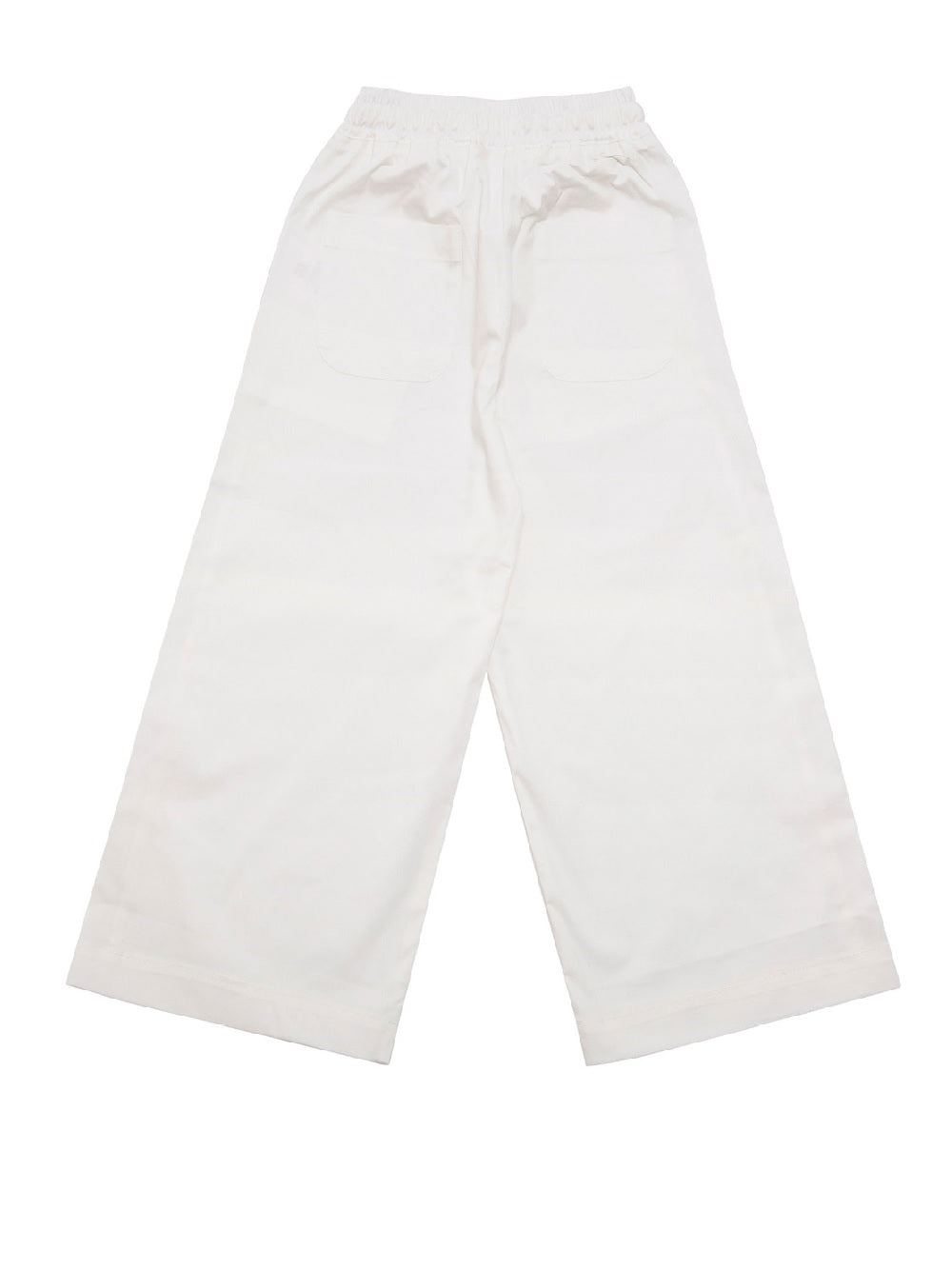 Pantalone Gaudì in cotone con tasche a filetto, vita elasticizzata e cintura in tessuto gros-grain.