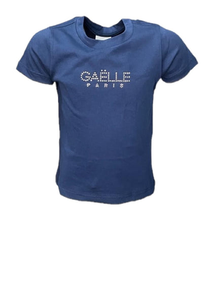 Camiseta Gaelle modelo 2746M0756 AZUL con logo de pedrería en el pecho.