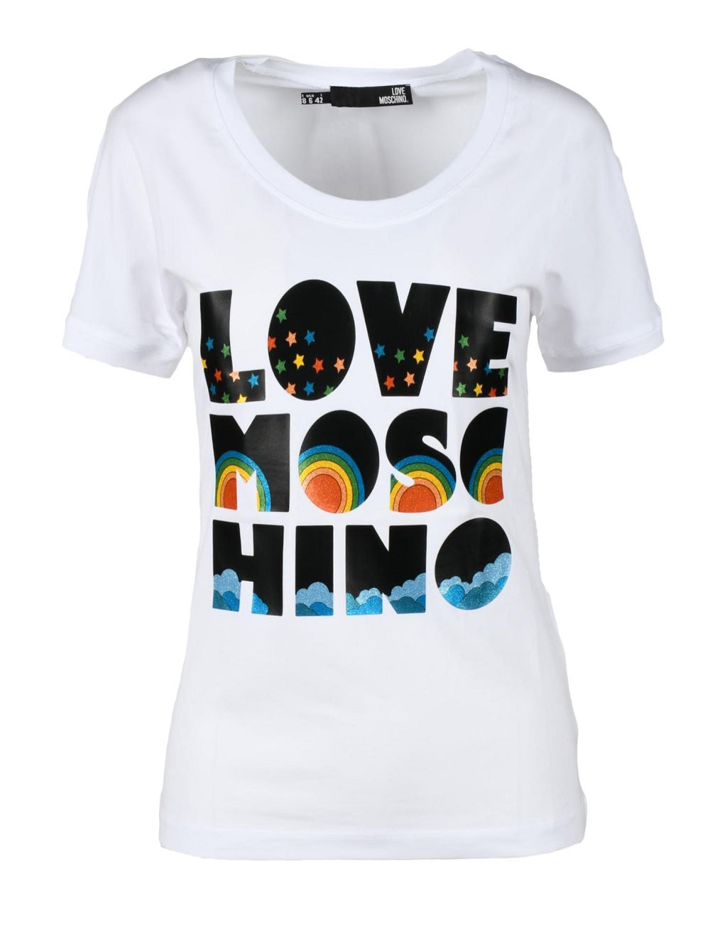 T-shirt Love Moschino modello W4H6802E1951 con stampa del logo pattern