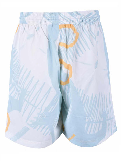 Adidas Bermuda shorts model HC2133 with elastic waist, zip pockets and printed logo.