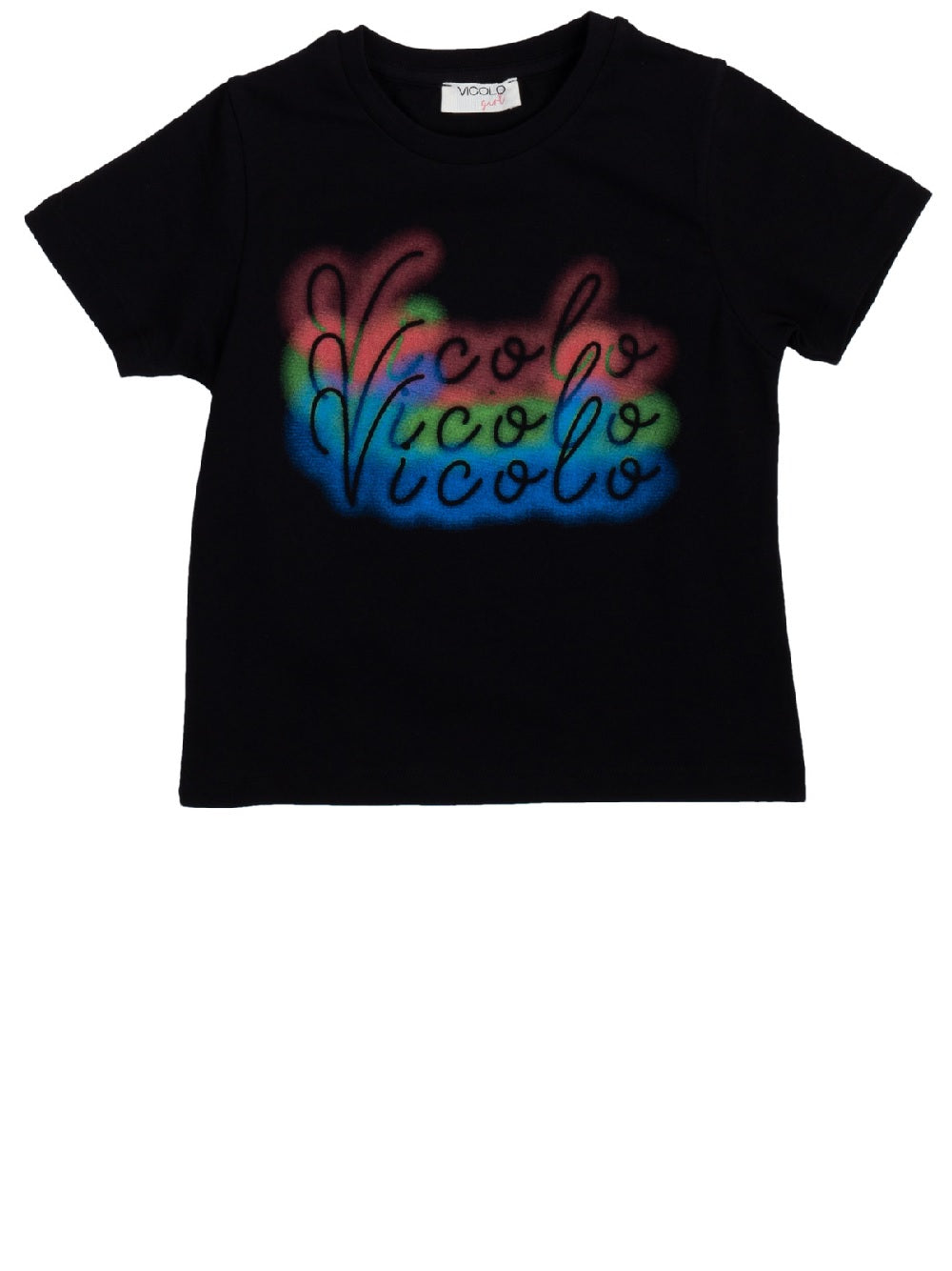 T-Shirt Vicolo modello 3146M0593 con maxi logo frontale multicolore
