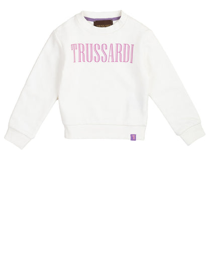 Sudadera Trussardi modelo TGA22024FE manga larga, cintura y puños acanalados, estampado Trussardi en contraste.