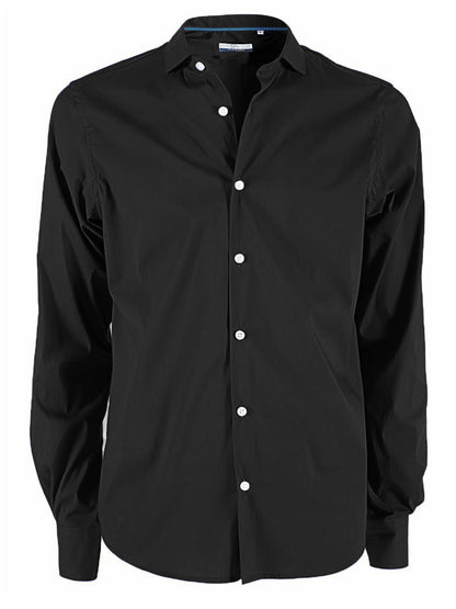 Camisa Yes Zee modelo C809U600 color liso en algodón con cuello francés y cierre de botones