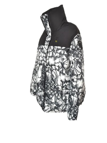 Chaqueta de plumas para hombre Blauer 22WBLDC02301 con estampado en contraste en blanco y negro