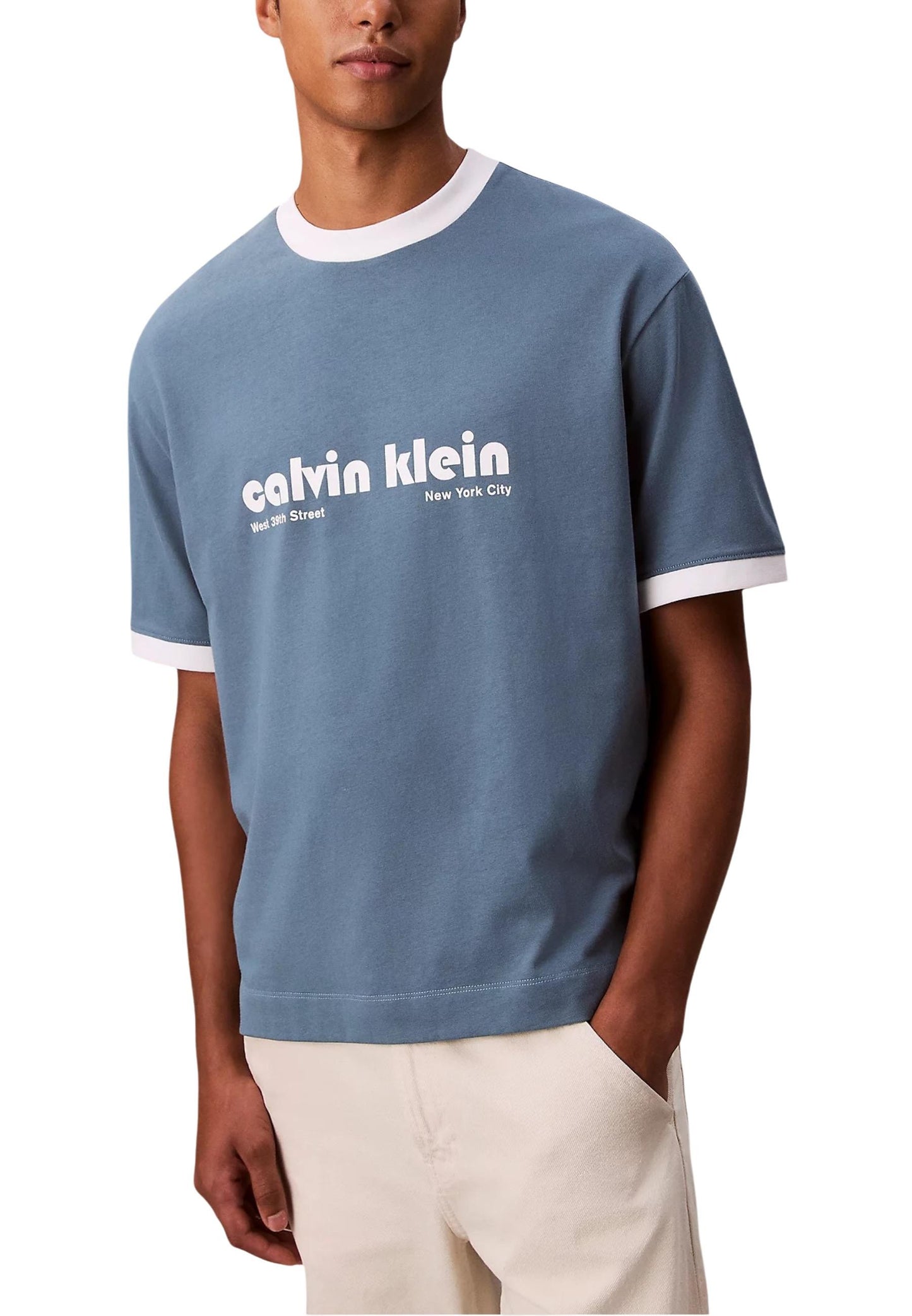 Calvin Klein Jeans T-Shirt Uomo Calvin Klein Jeans LV04RC244G light blue  light blue