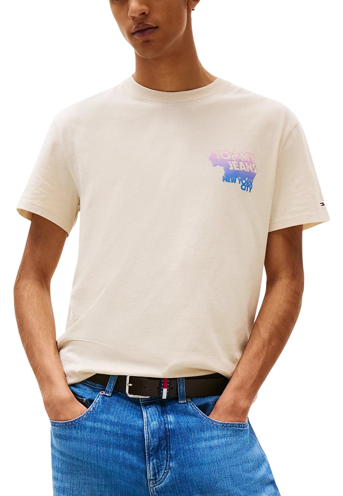 Tommy Hilfiger Jeans T-Shirt Uomo Tommy Hilfiger Jeans DM0DM21589 beige  beige