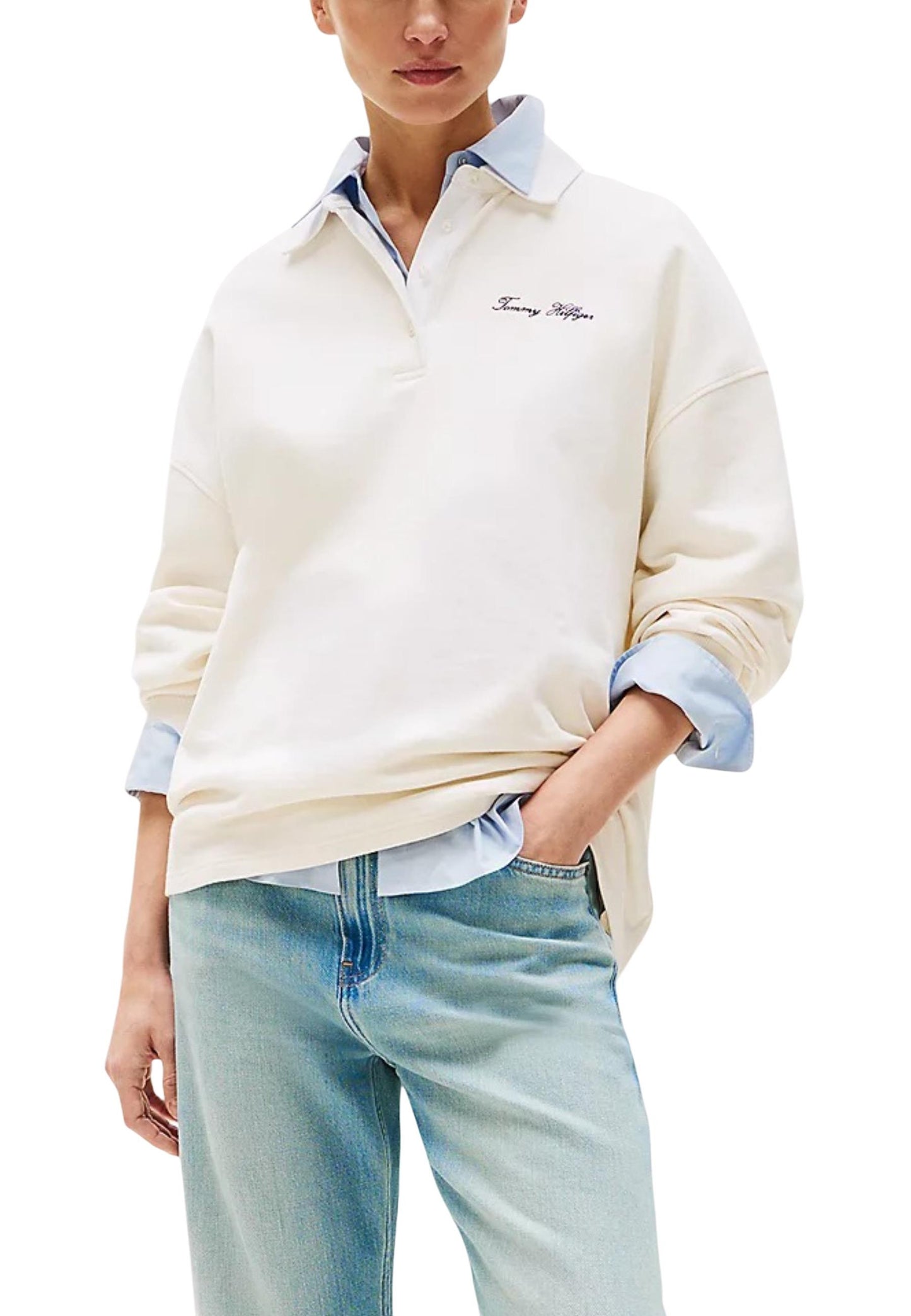 Tommy Hilfiger Felpa Donna Tommy Hilfiger WW0WW45779 white  white