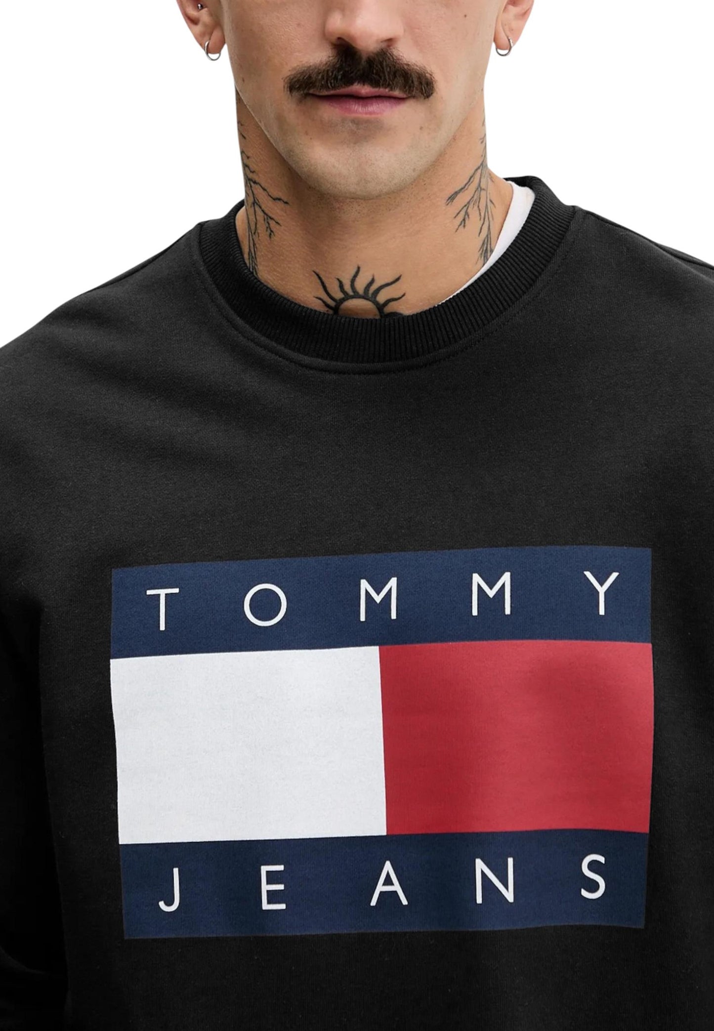Tommy Hilfiger Jeans Felpa Uomo Tommy Hilfiger Jeans DM0DM22643 black  black