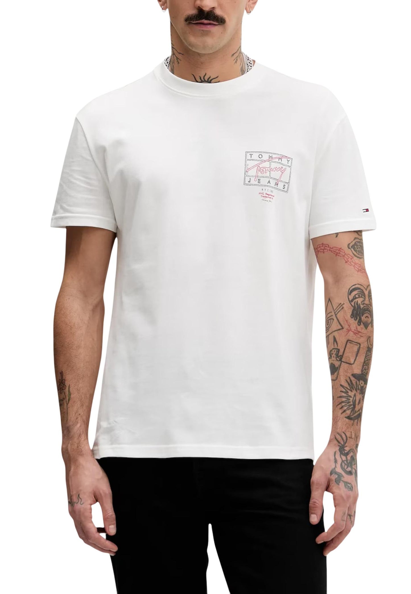 Tommy Hilfiger Jeans T-Shirt Uomo Tommy Hilfiger Jeans DM0DM22319 white  white