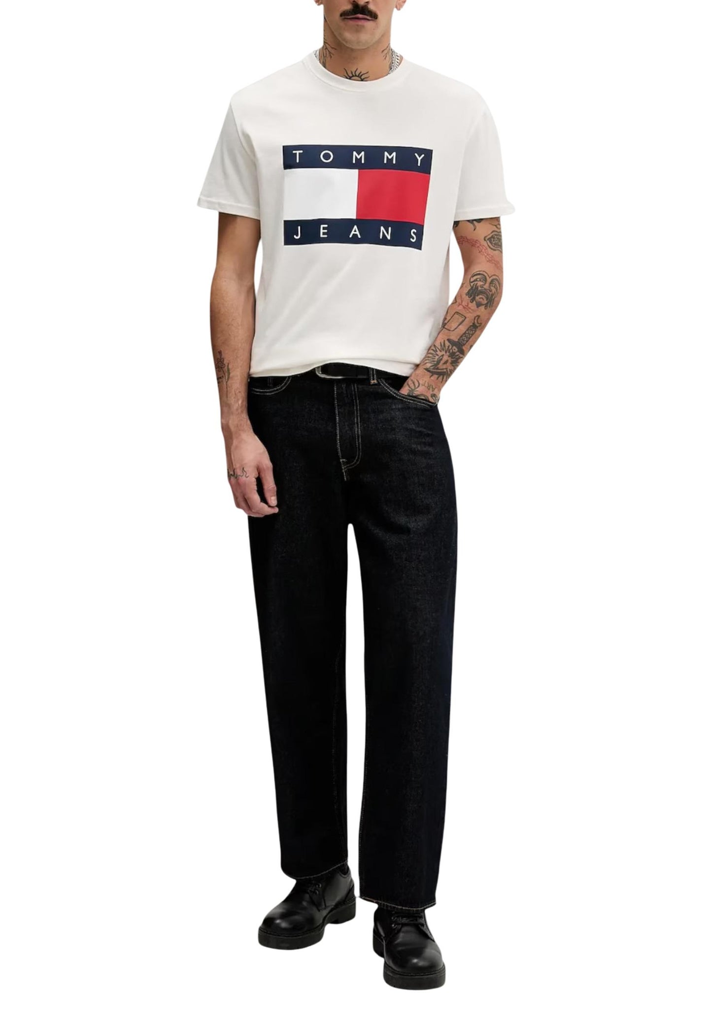 Tommy Hilfiger Jeans T-Shirt Uomo Tommy Hilfiger Jeans DM0DM22645 white  white