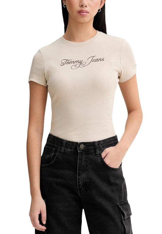 Tommy Hilfiger Jeans T-Shirt Donna Tommy Hilfiger Jeans DW0DW21838 beige  beige