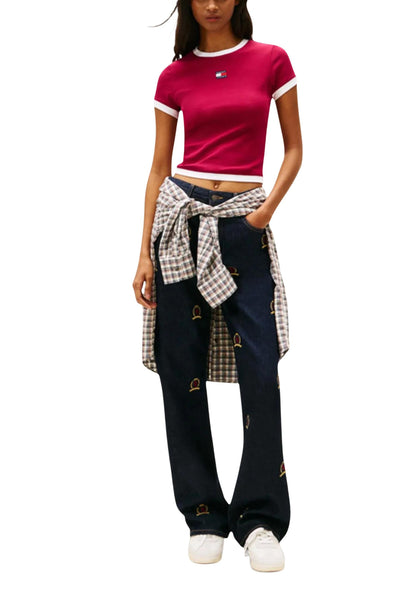 Tommy Hilfiger Jeans T-Shirt Donna Tommy Hilfiger Jeans DW0DW22575 bordeaux  bordeaux