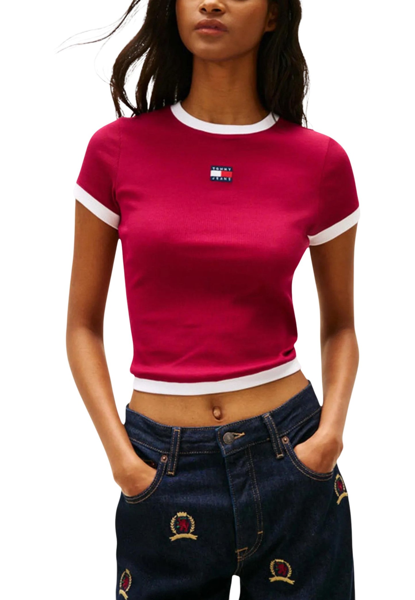 Tommy Hilfiger Jeans T-Shirt Donna Tommy Hilfiger Jeans DW0DW22575 bordeaux  bordeaux