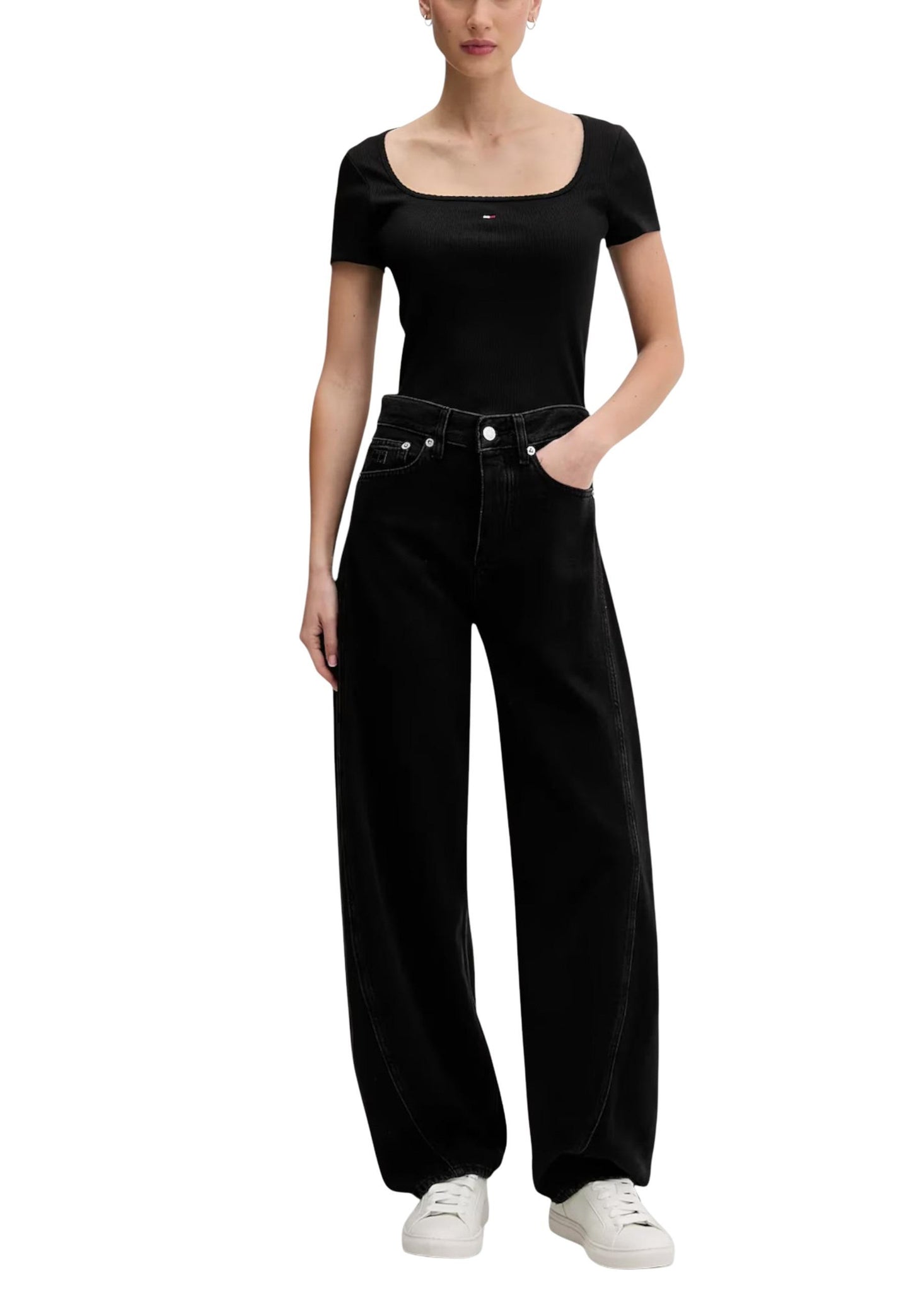 Tommy Hilfiger Jeans T-Shirt Donna Tommy Hilfiger Jeans DW0DW21837 black  black