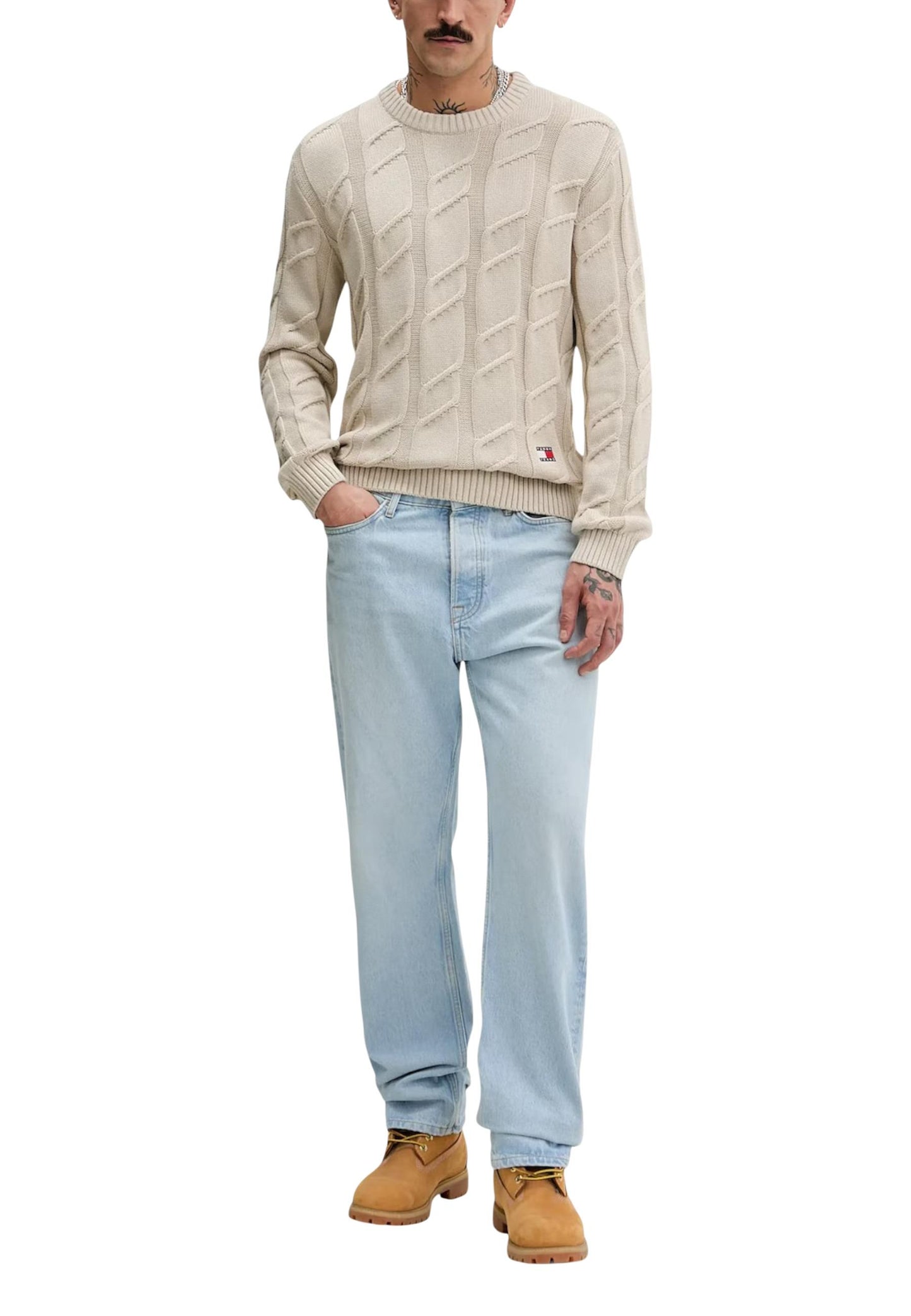 Tommy Hilfiger Jeans Maglia Uomo Tommy Hilfiger Jeans DM0DM22355 beige  beige