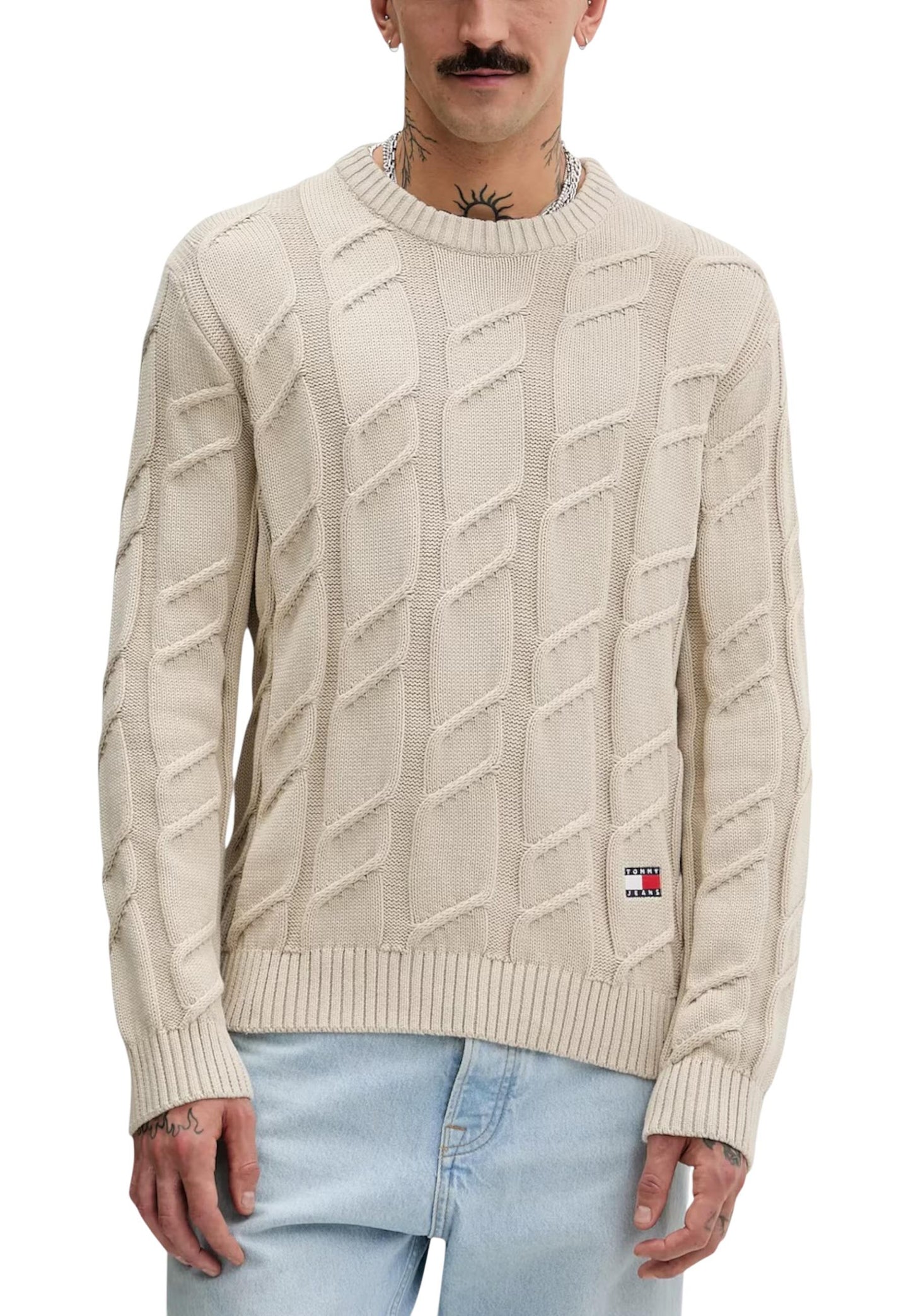 Tommy Hilfiger Jeans Maglia Uomo Tommy Hilfiger Jeans DM0DM22355 beige  beige