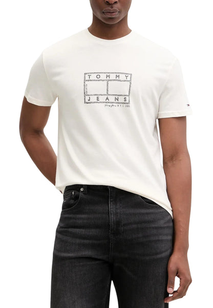 Tommy Hilfiger Jeans T-Shirt Uomo Tommy Hilfiger Jeans DM0DM22317 white  white