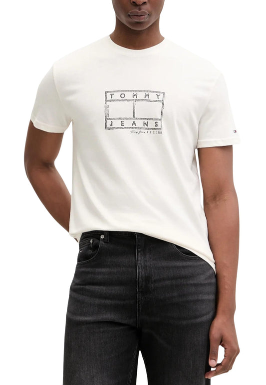 Tommy Hilfiger Jeans T-Shirt Uomo Tommy Hilfiger Jeans DM0DM22317 white  white