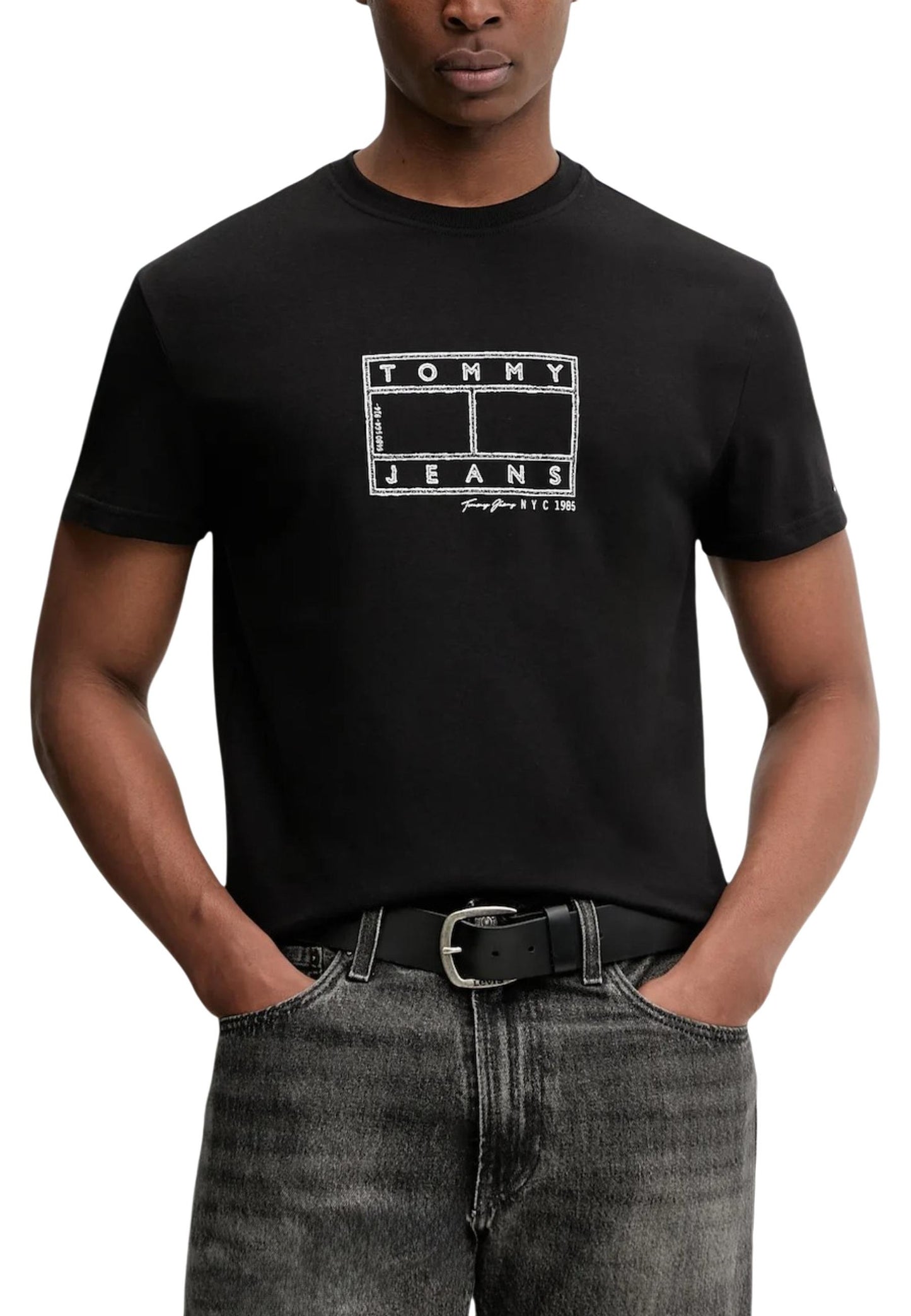 Tommy Hilfiger Jeans T-Shirt Uomo Tommy Hilfiger Jeans DM0DM22317 black  black