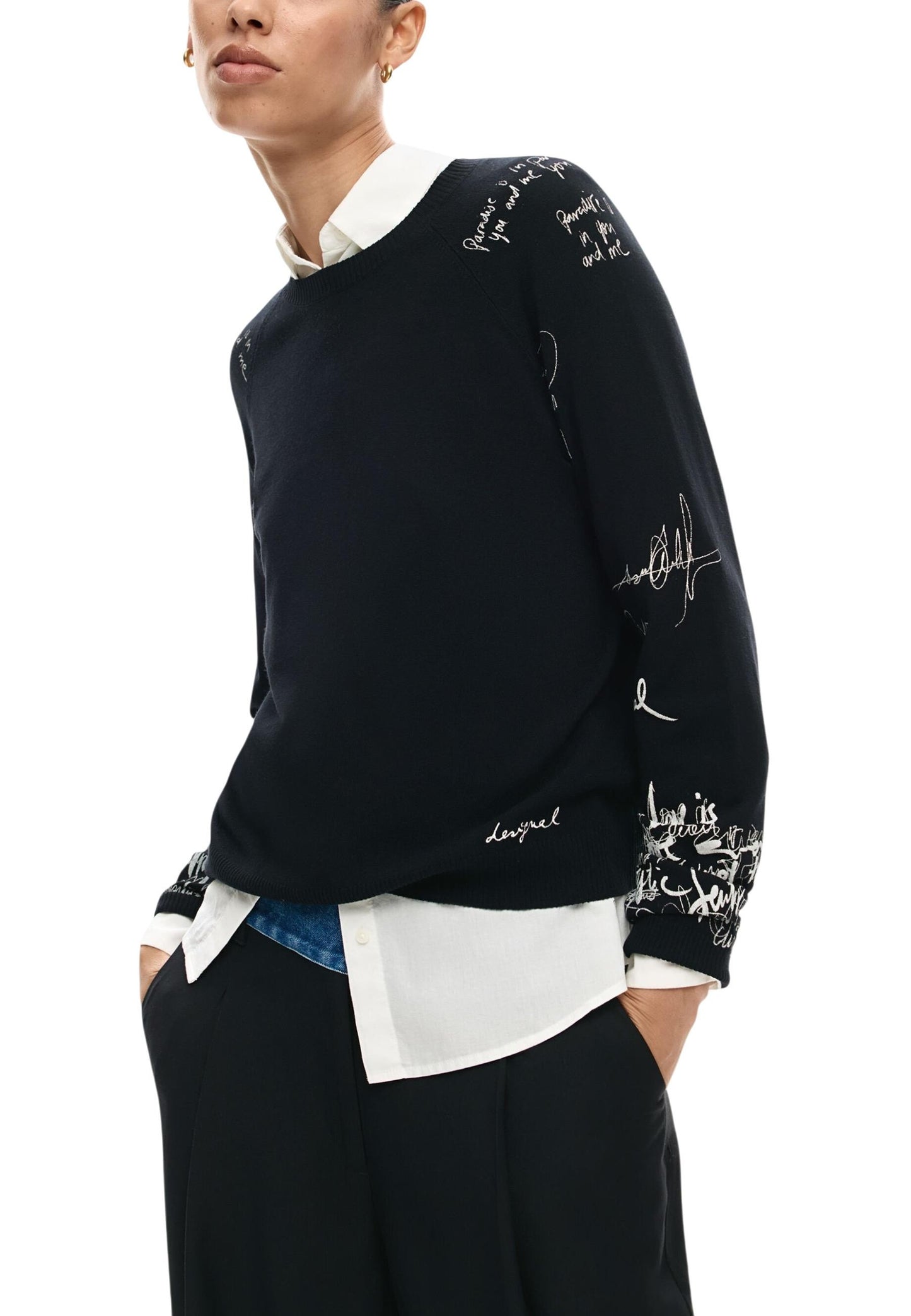 Desigual Maglia Donna Desigual 26SWJF10 black  black