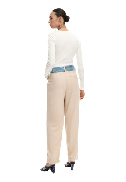 Desigual Pantaloni Donna Desigual 26SWPW28 beige  beige