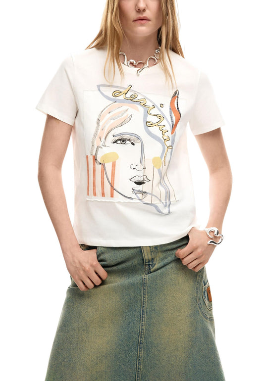 Desigual T-Shirt Donna Desigual 26SWTK51 white  white