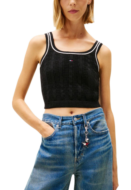 Tommy Hilfiger Jeans Top Donna Tommy Hilfiger Jeans DW0DW22027 black  black