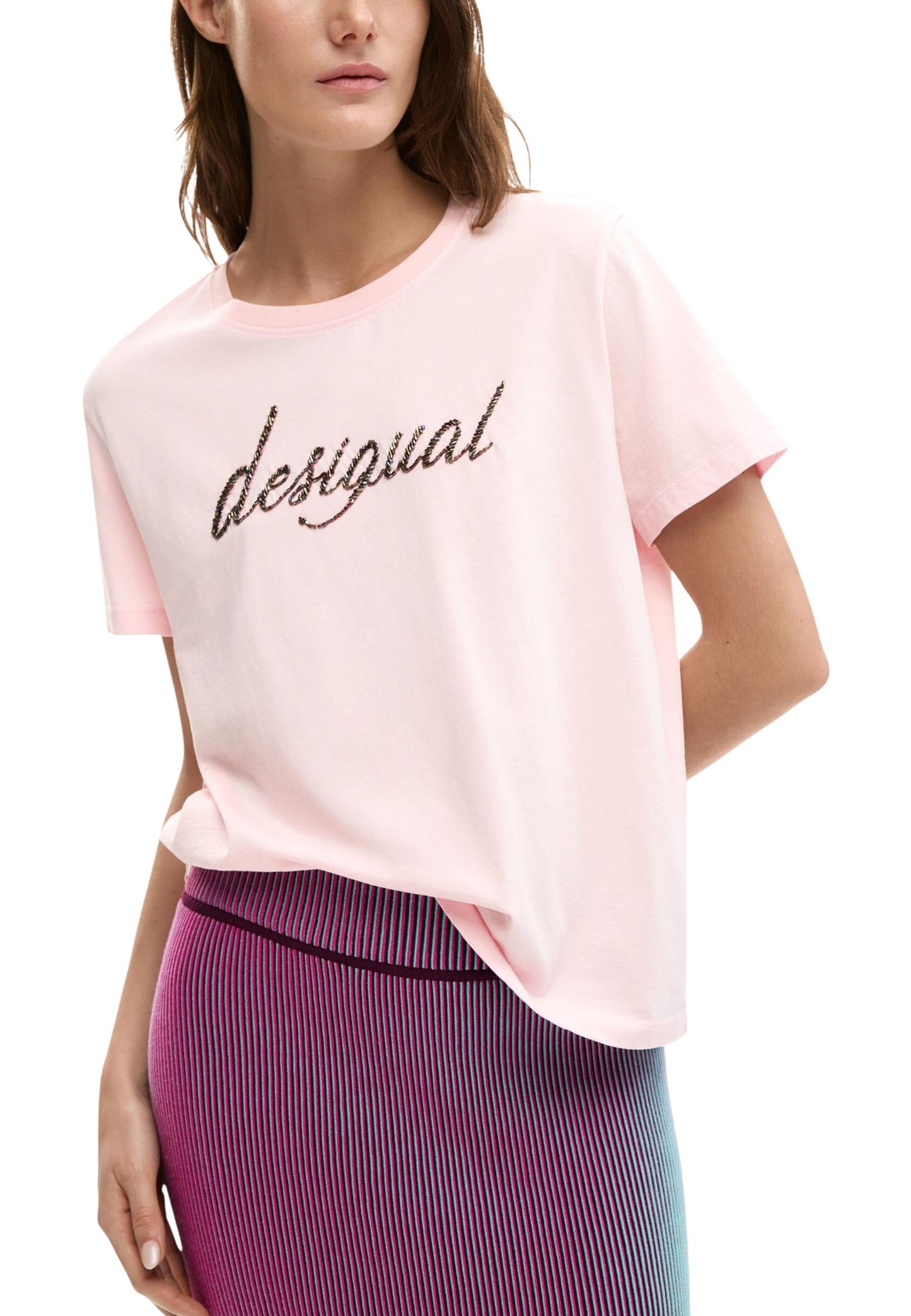 Desigual T-Shirt Donna Desigual 26SWTK08 pink  pink