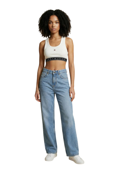 Tommy Hilfiger Jeans Top Donna Tommy Hilfiger Jeans DW0DW22537 white  white