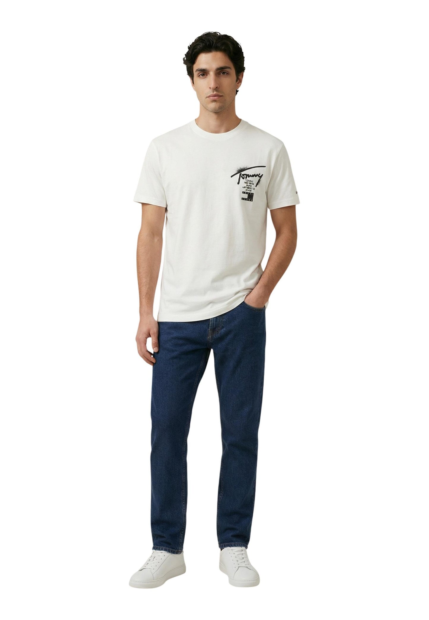 Tommy Hilfiger Jeans T-Shirt Uomo Tommy Hilfiger Jeans DM0DM22553 white  white
