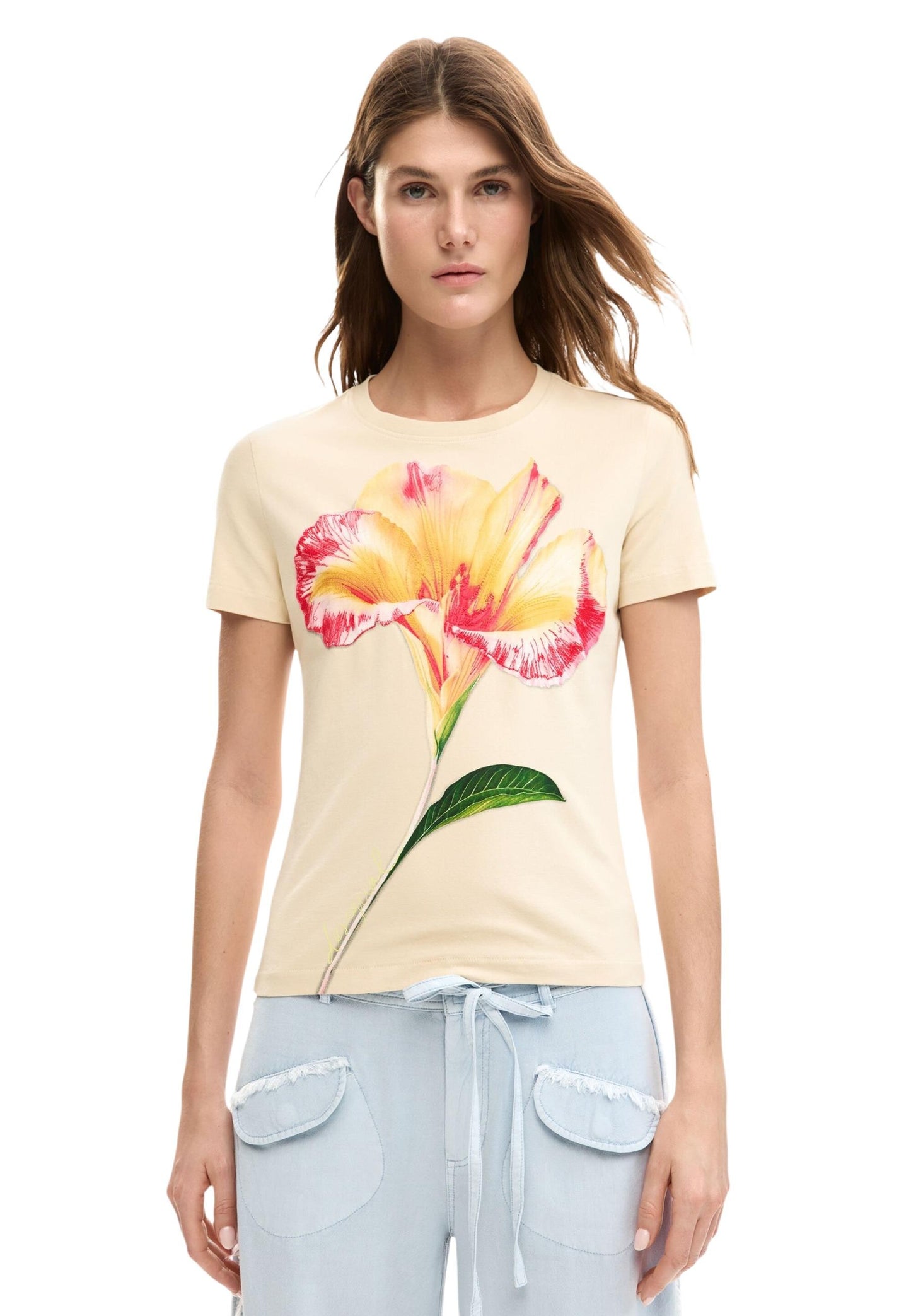 Desigual T-Shirt Donna Desigual 26SWTK03 beige  beige