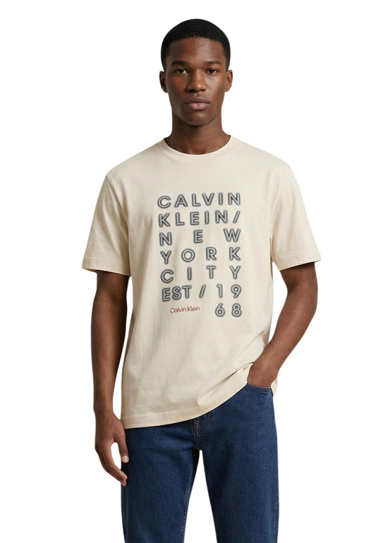 Calvin Klein Jeans T-Shirt Uomo Calvin Klein Jeans LV04RF814G beige  beige