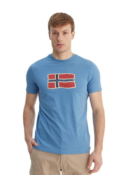 Napapijri T-Shirt Uomo Napapijri NP0A4FZB light blue  light blue