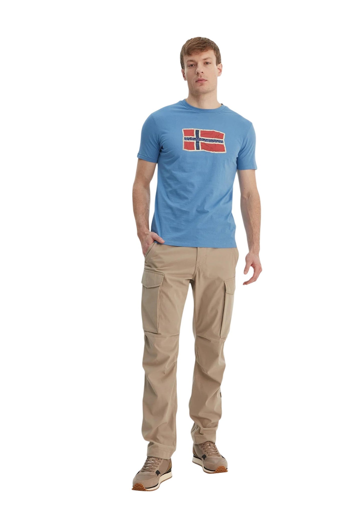 Napapijri T-Shirt Uomo Napapijri NP0A4FZB light blue  light blue