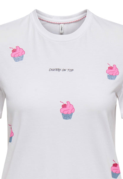Only T-Shirt Donna Only 15368885 white  white