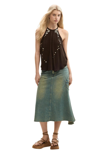 Desigual Top Donna Desigual 26SWBW11 brown  brown