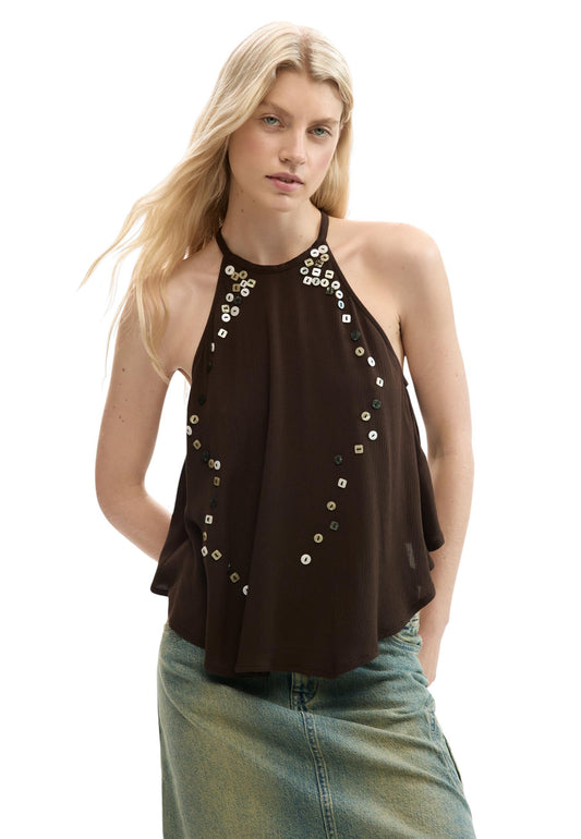Desigual Top Donna Desigual 26SWBW11 brown  brown