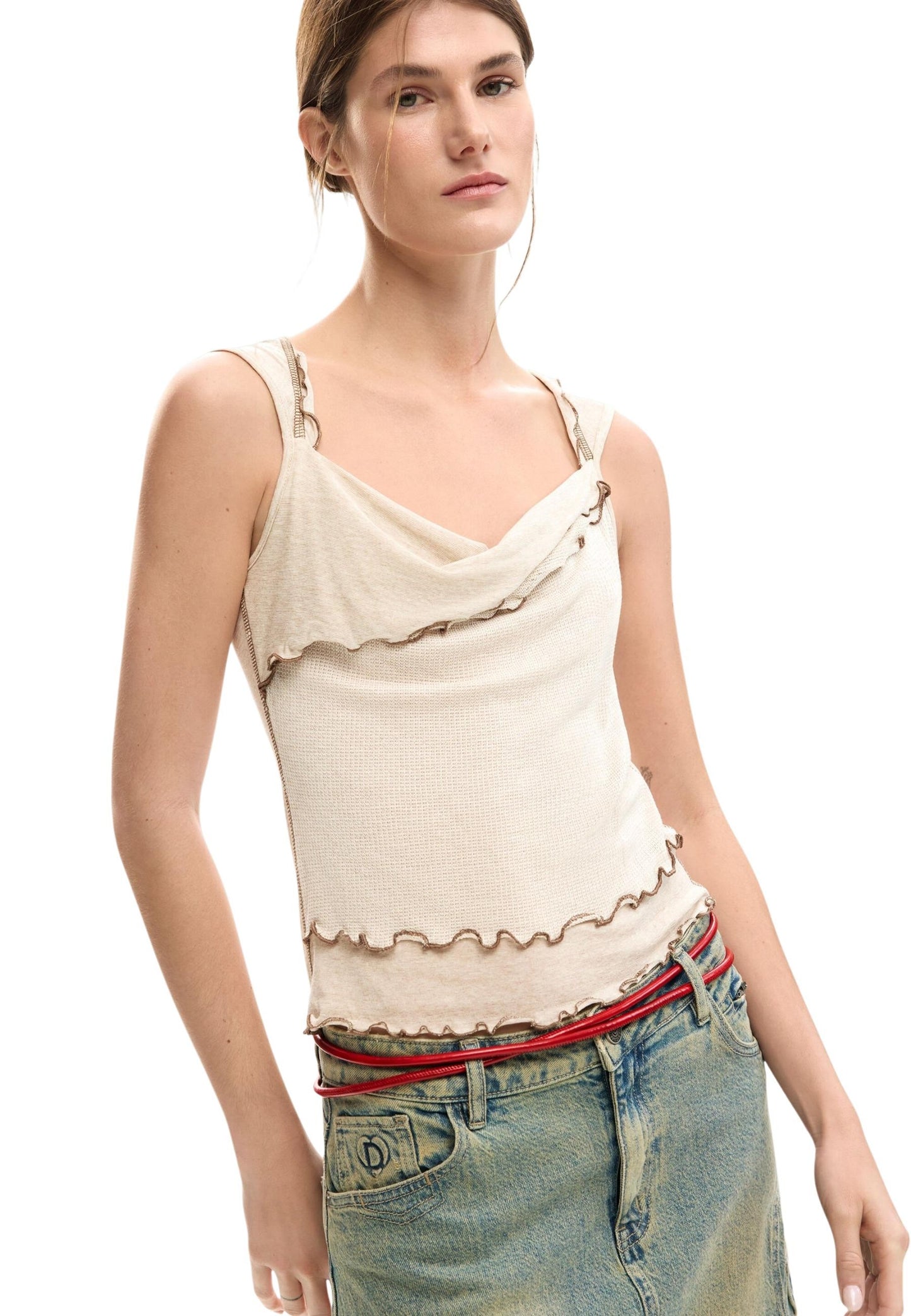 Desigual Top Donna Desigual 26SWTK24 beige  beige