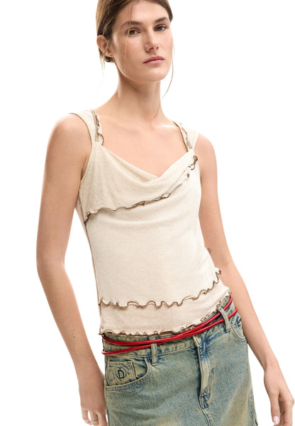 Desigual Top Donna Desigual 26SWTK24 beige  beige