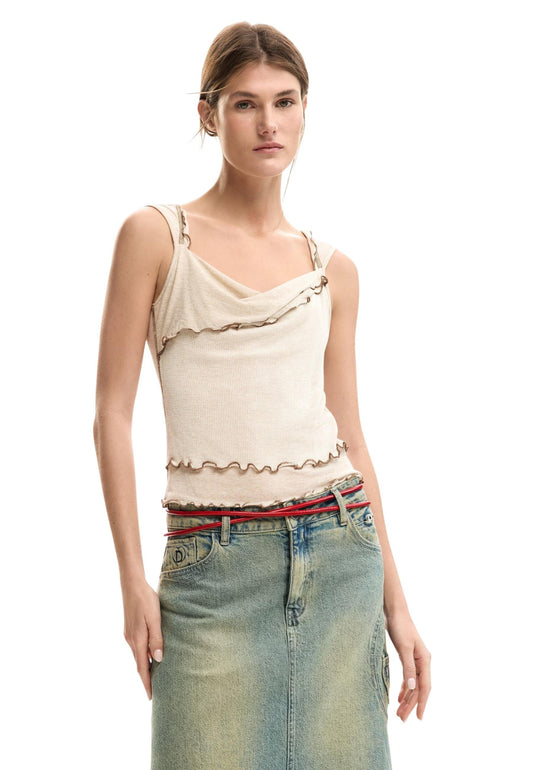 Desigual Top Donna Desigual 26SWTK24 beige  beige